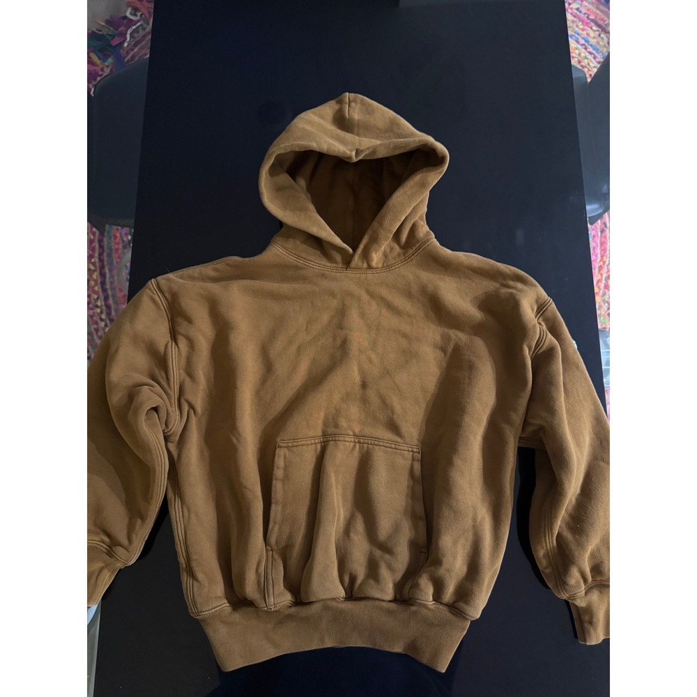 Yeezy GAP Hoodie Light Brown Tan Boxy Cropped Sweatshirt Kids L G 10-11 x2